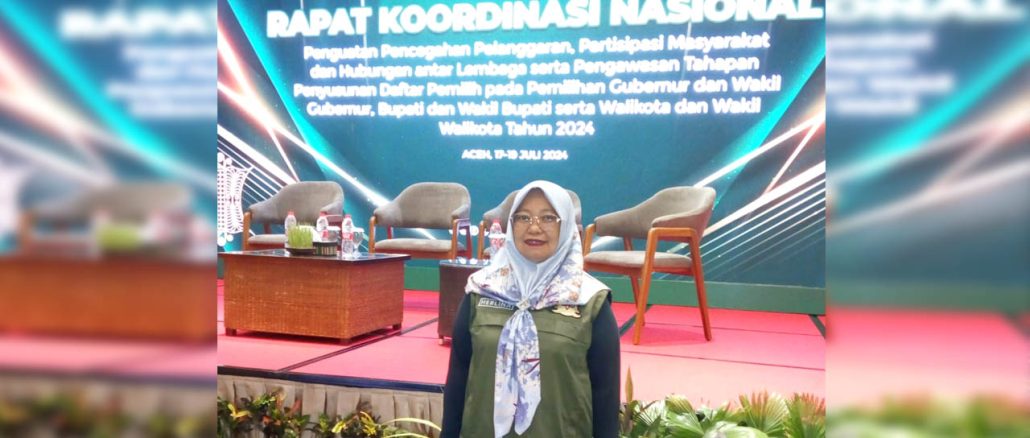 Aceh-Prioritas tingkatkan hubungan antarlembaga,Anggota Bawaslu Kota Gorontalo koordinator divisi Hukum,Pencegahan, Partisipasi Masyarakat dan hubungan Masyarakat (HP2H) Herlina Antu hadiri rapat koordinasi nasional penguatan pencegahan pelanggaran, partisipasi masyarakat, hubungan antar Lembaga serta pengawasan tahapan penyusunan daftar pemilih pada Pemilihan Gubernur dan Wakil Gubernur, Bupati dan Wakil bupati serta Walikota dan Wakil Walikota Tahun 2024 bertempat i The Pade Hotel Banda Aceh pada Rabu (17