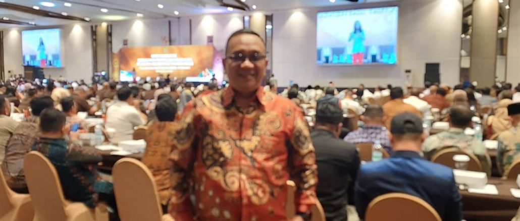 Makassar, Ketua Bawaslu Kota Gorontalo Sukrin Saleh Taib hadiri saat menghadiri rakor kesiapan penyelenggaraan Pilkada Serentak 2024 bertempat di Claro Hotel Makasar, Rabu, (26/6)
