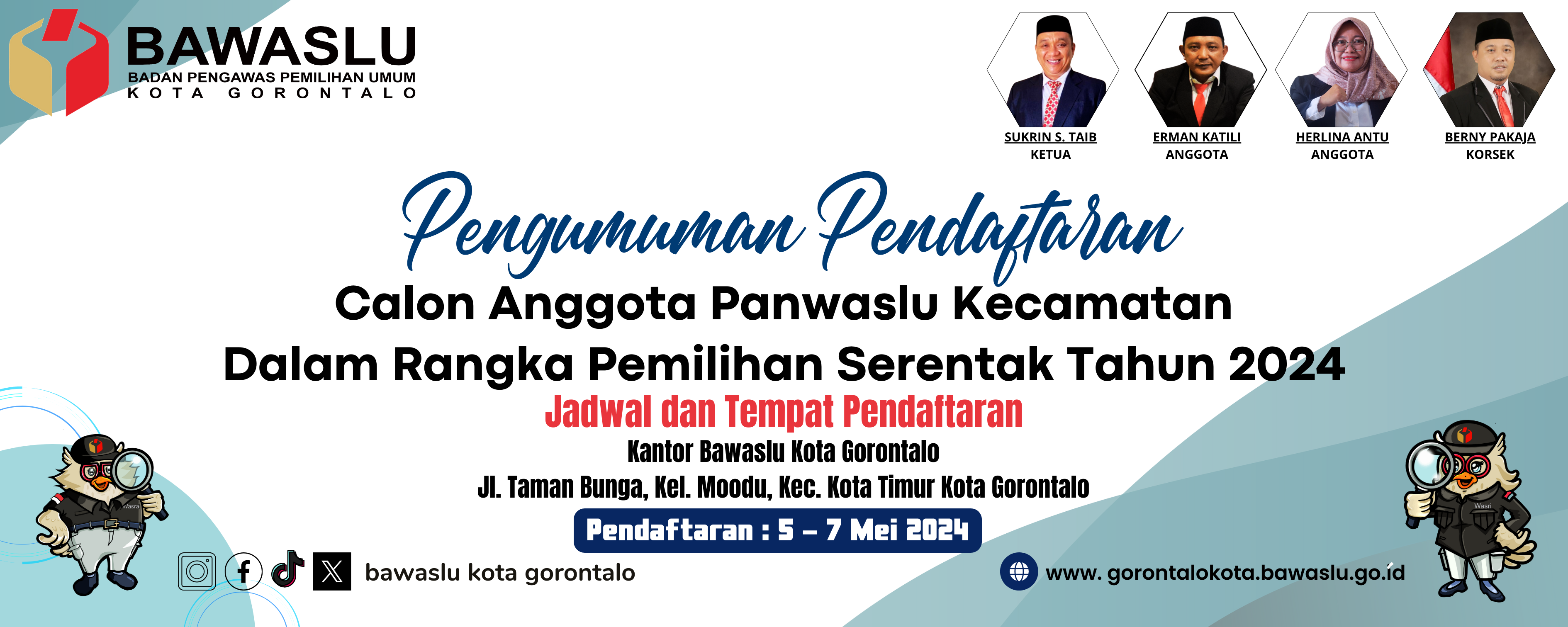 PENGUMUMAN PENDAFTARAN CALON PABWASLU KECAMATAN