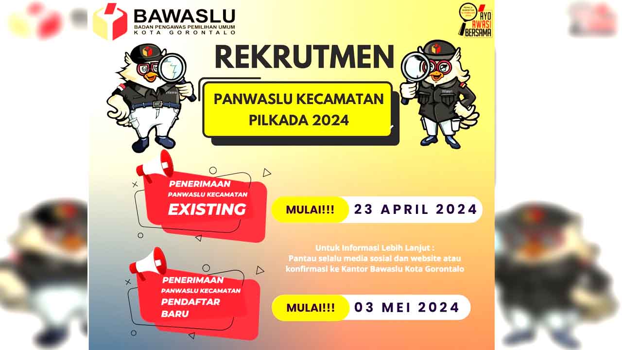 PENGUMUMAN  PELAKSANAAN PENILAIAN EVALUASI KINERJA BAGI PANWASLU KECAMATAN EXISTING DALAM RANGKA SELEKSI PANWASLU KECAMATAN UNTUK PEMILIHAN TAHUN 2024