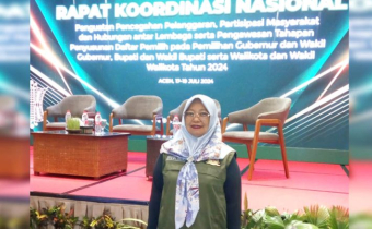 Aceh-Prioritas tingkatkan hubungan antarlembaga,Anggota Bawaslu Kota Gorontalo koordinator divisi Hukum,Pencegahan, Partisipasi Masyarakat dan hubungan Masyarakat (HP2H) Herlina Antu hadiri rapat koordinasi nasional penguatan pencegahan pelanggaran, partisipasi masyarakat, hubungan antar Lembaga serta pengawasan tahapan penyusunan daftar pemilih pada Pemilihan Gubernur dan Wakil Gubernur, Bupati dan Wakil bupati serta Walikota dan Wakil Walikota Tahun 2024 bertempat i The Pade Hotel Banda Aceh pada Rabu (17