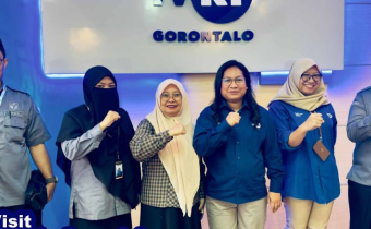 Media Visiti Bawaslu kota Gorontalo bersama pimpinan TVRI Gorontalo bertempat di Kantor TVRI Gorontalo pada Senin (5/8)