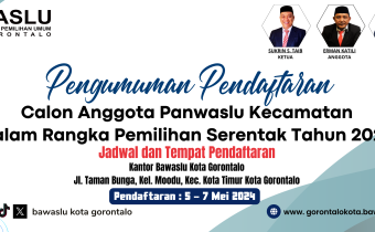 PENGUMUMAN PENDAFTARAN CALON PABWASLU KECAMATAN