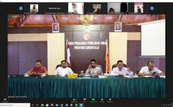 BAWASLU KOTA GORONTALO HADIRI RAPAT PENYUSUNAN LAPORAN AKHIR TAHUN 2021