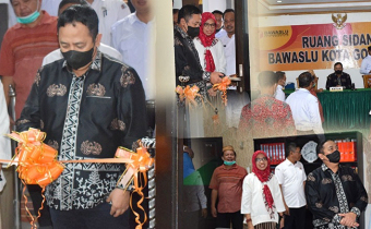 Lakukan Kunjungan Di Gorontalo, Anggota Bawaslu RI Resmikan Ruangan PPID, Serta Ruang Sidang Bawaslu Kota Gorontalo