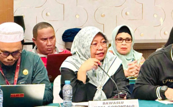 Bawaslu kota gorontalo hadiri rakor persiapan pendaftaran bakal pasangan calon yang diselenggarakan oleh kpu kota gorontalo bertempat di grandq hotel minggu 25/8/2024