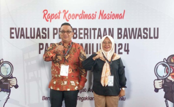 Ketua dan Anggota Bawaslu Kota Gorontalo Sukrin Saleh Taib dan Herlina Antu hadiri kegiatan Rapat Koordinasi Nasional evaluasi pemberitaan Bawaslu pasca pemilu 2024 yang diselenggarakan oleh Bawaslu RI pada tanggal 7 sampai tanggal 9 Agustus 2024 di Palembang