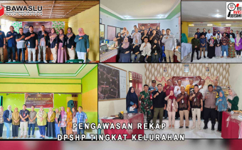 Jajaran Pengawas ad hoc se-Kota Gorontalo saat melakukan pengawasan tahapan rekapitulasi DPSHP tingkat kelurahan, Sabtu (7/9/2024)